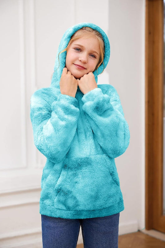 Boys Girls Sherpa Hoodies Fleece Hoodie Pullover Outfits for Kids