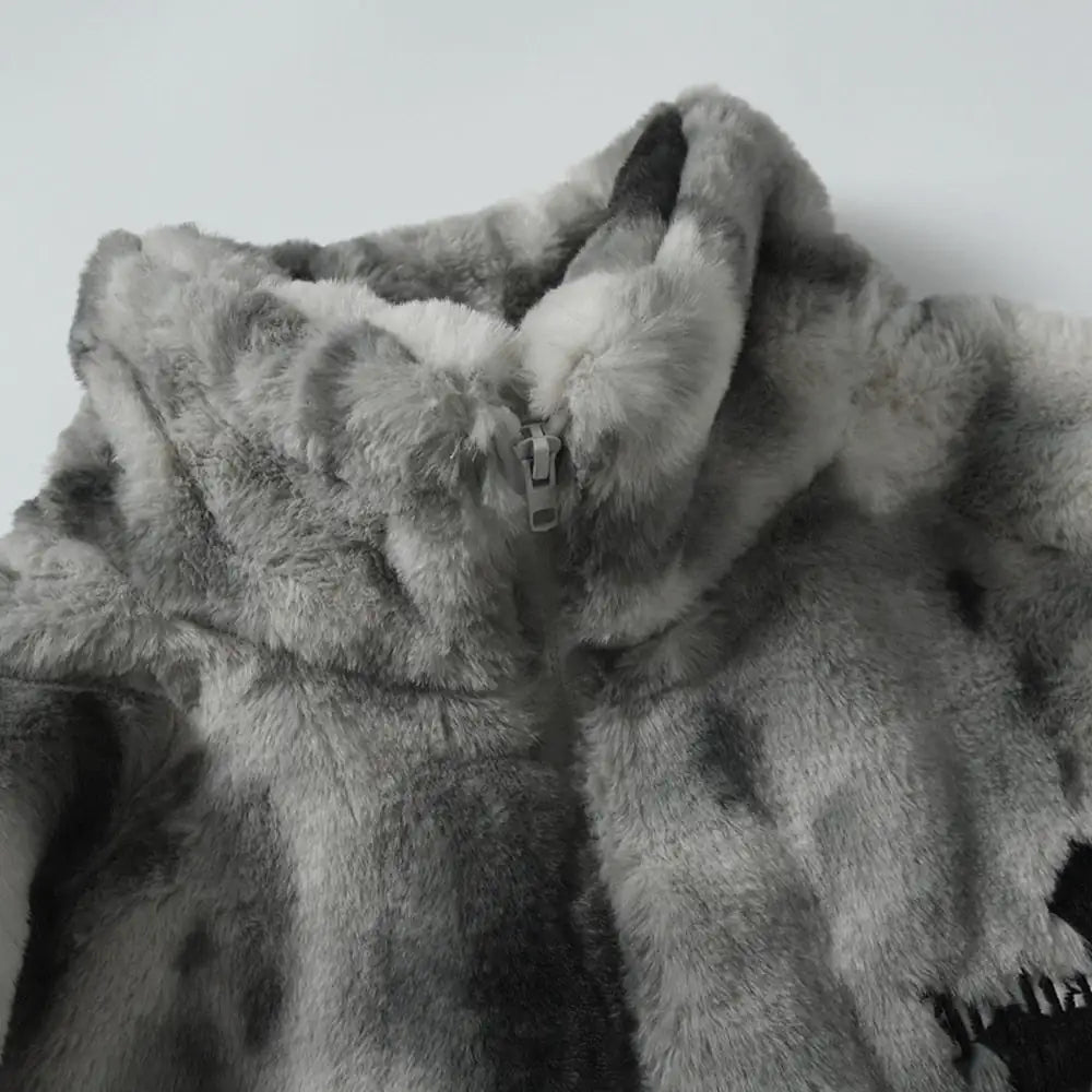Tie Dye Winter Rabbit Fur Jacket