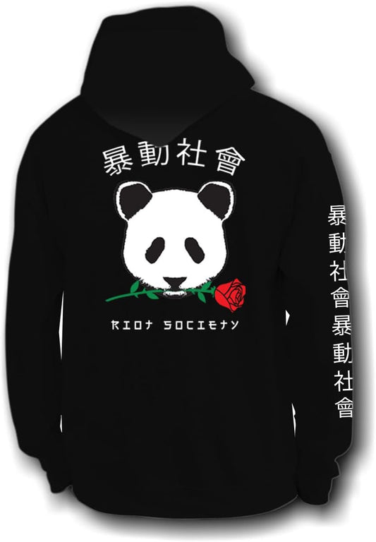 Panda Rose Mens Graphic Pullover Hoodie Sweatshirt, Perfect Sweater for the Champion to Wear into the AM - Black, Xx-Large