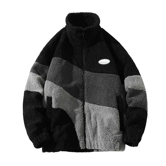 Warm Color Block Winter Fleece Men's Jacket